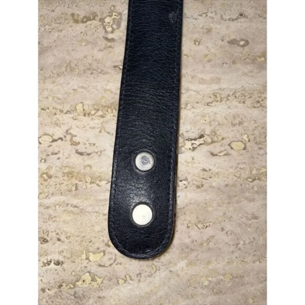 Vtg Brighton Reptile Skin Belt Silver Bold Buckle Sz‎ S